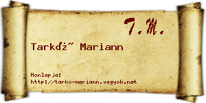 Tarkó Mariann névjegykártya
