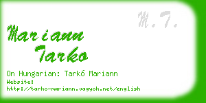 mariann tarko business card
